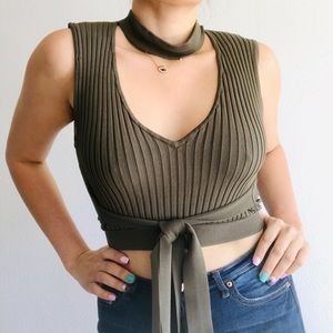 Used Green crop top